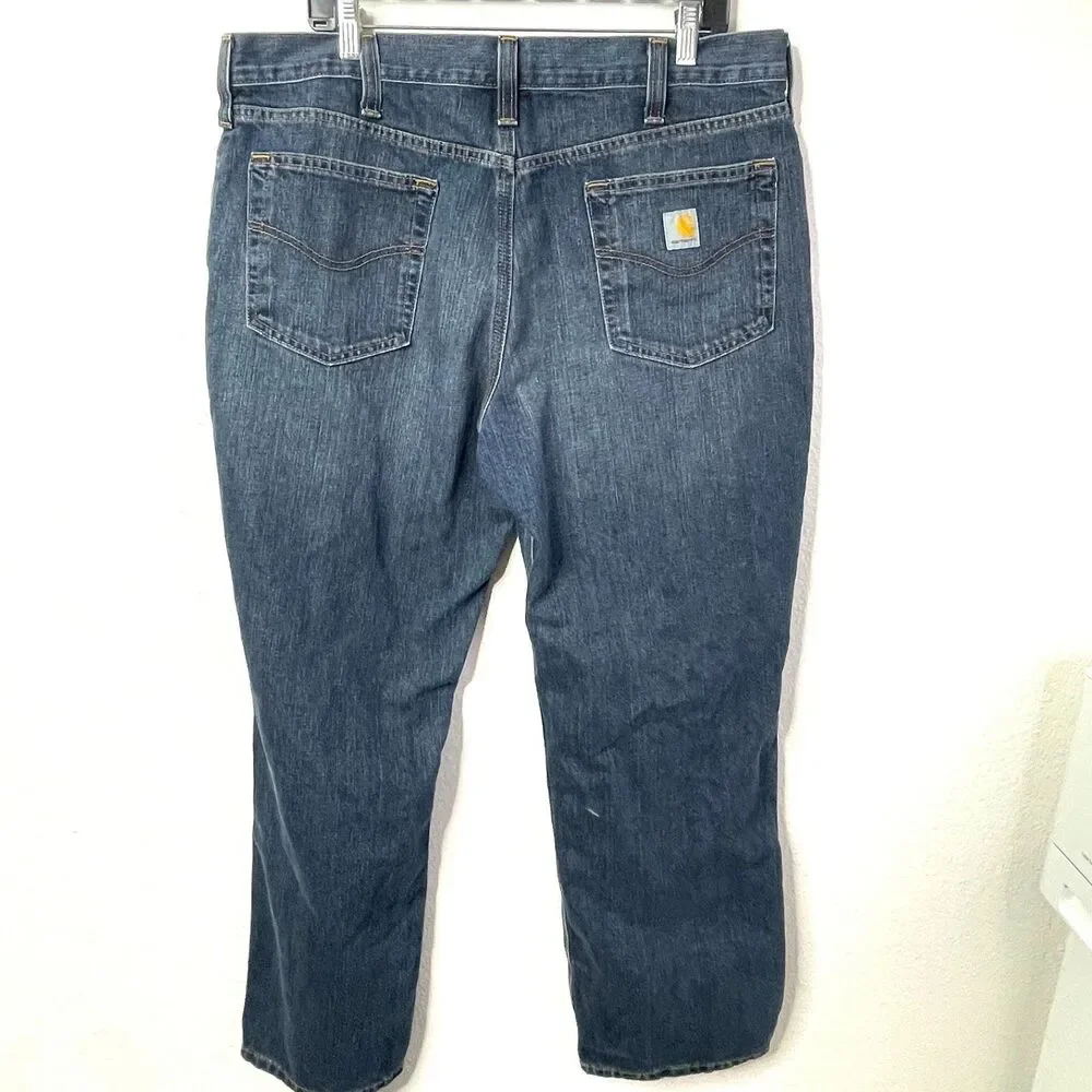 Carhartt Jeans Men’s Relaxed Fit Blue‎ Denim Workwear Straight Leg USA 38X30
